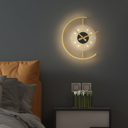 Nordic Minimalist Mute Clock Wall Lamp